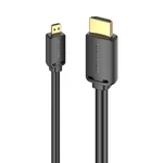 Kép 2/4 - HDMI-D Male to HDMI-A Male Cable Vention AGIBF 1m, 4K 60Hz (Black)