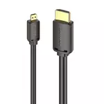 Kép 2/4 - HDMI-D Male to HDMI-A Male 4K HD Cable 1.5m Vention AGIBG (Black)