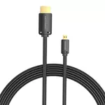 Kép 1/4 - HDMI-D Male to HDMI-A Male 4K HD Cable 2m Vention AGIBH (Black)