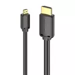 Kép 2/4 - HDMI-D Male to HDMI-A Male 4K HD Cable 2m Vention AGIBH (Black)