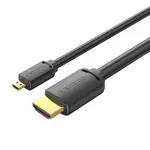 Kép 4/4 - HDMI-D Male to HDMI-A Male 4K HD Cable 2m Vention AGIBH (Black)