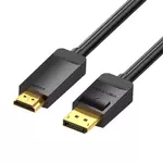 Kép 1/6 - DisplayPort 1.2 to HDMI 1.4 Cable Vention HAGBH 2m, 4K 30Hz (Black)