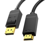 Kép 2/6 - DisplayPort 1.2 to HDMI 1.4 Cable Vention HAGBH 2m, 4K 30Hz (Black)