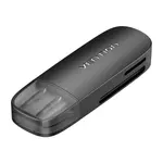 Kép 1/3 - 2-in-1 USB 2.0 A (SD+TF) Memory Card Reader Vention CLEB0 (black)