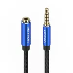 Kép 2/4 - Cable Audio TRRS 3.5mm Male to 3.5mm Female Vention BHCLF 1m Blue