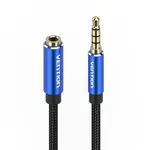 Kép 2/4 - Cable Audio TRRS 3.5mm Male to 3.5mm Female Vention BHCLG 1,5m Blue