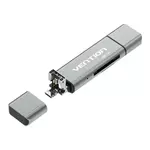 Kép 1/2 - Multifunctional USB2.0 Card Reader Vention CCJH0 Gray