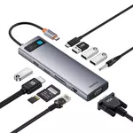 Kép 2/7 - Baseus StarJoy Metal Glam Series Hub 11 az 1-ben USB-C - HDMI +VGA + 3 x USB 3.0 + USB 2.0+USB-C, PD + RJ45 + SD/TF + 3,5mm