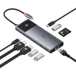 Kép 5/9 - Baseus Adapter Hub 10 az 1-ben USB-C - 2x HDMI, USB-C, 3xUSB-A, RJ45, SD/TF, PD (szürke)