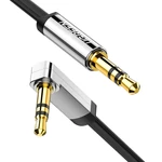 Kép 2/2 - UGREEN AV119 Mini jack 3.5mm AUX sarok kábel, lapos , 0,5m (fekete)