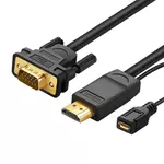 Kép 1/2 - UGREEN MM101 HDMI - VGA adapter, kerek, 1,5 m (fekete)