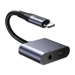Kép 2/7 - 2-in-1 Audio adapter Joyroom SY-L01 Lightning to 3.5mm + Lightning (black)