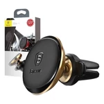 Kép 8/8 - Baseus Magnetic Air Vent Car Mount Holder with cable clip Gold