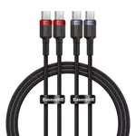 Kép 1/10 - Cable Baseus Cafule USB-C to USB-C 100W,1m, 2psc (Red Black, Grey Black)