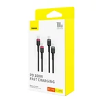Kép 8/10 - Cable Baseus Cafule USB-C to USB-C 100W,1m, 2psc (Red Black, Grey Black)