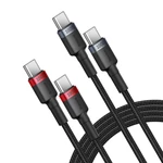 Kép 2/10 - Cable Baseus Cafule USB-C to USB-C 100W,2m, 2psc (Red Black, Grey Black)