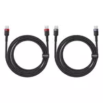 Kép 5/10 - Cable Baseus Cafule USB-C to USB-C 100W,2m, 2psc (Red Black, Grey Black)