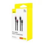 Kép 7/10 - Cable Baseus Cafule USB-C to USB-C 100W,2m, 2psc (Red Black, Grey Black)