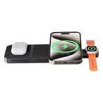 Kép 4/4 - Wireless Charger, INVZI, MGF7B, 3in1, 15W (black)