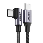 Kép 1/2 - UGREEN US255 USB-C-USB-C kábel, 3m, 60W, ferde (fekete)
