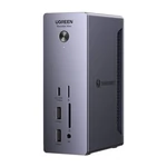 Kép 1/2 - UGREEN U710 dokkolóállomás, 2x Thunderbolt 4, DisplayPort 8K 30Hz, 4x USB, USB-C, RJ45, SD/TF, AUX, PD 90W (szürke)