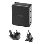 Kép 2/2 - Aukey PA-B7O 1xUSB-A, 2xUSB-C, 140W GaN fali töltő (fekete)