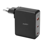 Kép 1/2 - Wall charger Aukey PA-B7O, 1xUSB-A, 2xUSB-C, 140W GaN (black)