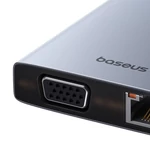 Kép 4/9 - Hub 13in1 Baseus PortalJoy USB-C to HDMI+DP+VGA+C+USB+PD+RJ45+SD/TF+3.5mm (grey)