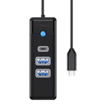 Kép 1/2 - Orico Hub USB-C to 2x USB 3.0 + USB-C, 5 Gbps, 0.15m (Black)