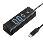 Kép 2/2 - Orico Hub USB-C to 2x USB 3.0 + USB-C, 5 Gbps, 0.15m (Black)