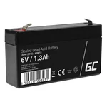 Kép 1/4 - Maintenance-free AGM VRLA Battery Green Cell AGM13 6V 1.3Ah (for alarm system, cash register, toy)
