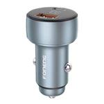 Kép 2/2 - Foneng C18 1xUSB-A, 1xUSB-C 2.4A 48W car charger (grey) + USB-C to USB-C cable