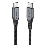 Kép 1/4 - USB-C-USB-C 100W Vention TAHHD 5A 0,5m USB 3.1 Gen2 4K kábel (szürke)