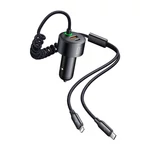 Kép 3/5 - Mcdodo CC-0370 autós töltő, USB-C, Lightning, 120W, visszahúzható kábelek