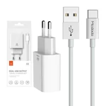Kép 5/5 - Mcdodo USB kettős töltő CH-6721 (EU) Type-C 1m utazási szett (fehér)