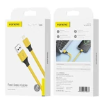 Kép 2/2 - Foneng X96 USB-A-Lightning kábel, 2.4A, 1m (sárga)