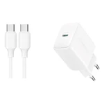Kép 7/7 - Joyroom power charger JR-TCF20 with C-C cable 20W 1m (white)