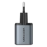 Kép 2/3 - GaN Vention USB-C + USB-A 30W-os töltő (szürke)