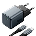 Kép 2/5 - GaN Vention USB-C 20W töltő + USB-C-L 1m kábel (szürke)