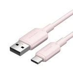Kép 1/2 - USB 2.0 A és USB-C 3A közötti kábel Vention CTQPF 1M (rózsaszín)