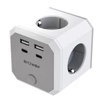 Kép 1/2 - BlitzWolf BW-EC2 8 az 1-ben aljzat (4xAC / 2 x USB-A / 2 x USB-C)