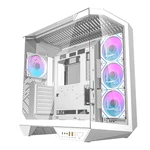 Kép 1/9 - Darkflash DY470 számítógépház (fehér) + 4 ventilátor + GPU konzol