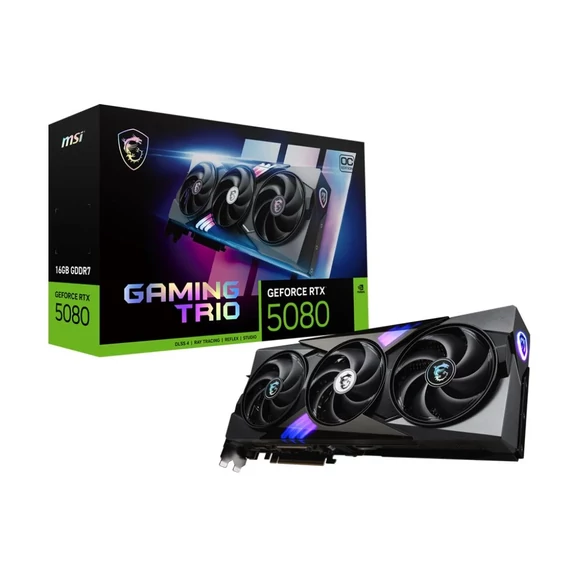 MSI GeForce RTX 5080 16G GAMING TRIO OC videokártya (G5080-16GTC)