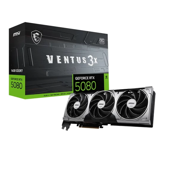 MSI GeForce RTX 5080 16G VENTUS 3X OC videokártya (G5080-16V3C)