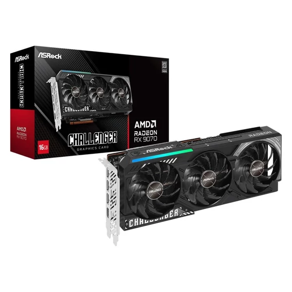 ASRock Radeon RX 9070 Challenger 16GB videokártya (RX9070 CL 16G)