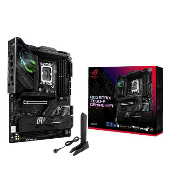 Asus Alaplap - Intel ROG STRIX Z890-F GAMING WIFI LGA1851 (Z890, ATX, 4xDDR5 8600+MHz, 4xSATA3, 5xM.2, HDMI+DP)