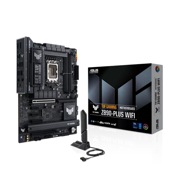 Asus Alaplap - Intel TUF GAMING Z890-PLUS WIFI LGA1851 (Z890, ATX, 4xDDR5 9066+MHz, 4xSATA3, 4xM.2, HDMI+DP+TB)