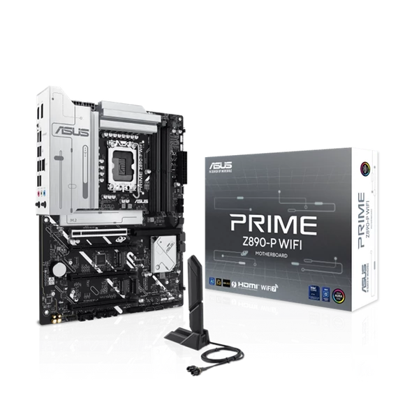 Asus Alaplap - Intel PRIME Z890-P WIFI LGA1851 (Z890, ATX, 4xDDR5 8666+MHz, 4xSATA3, 4xM.2, HDMI+DP)