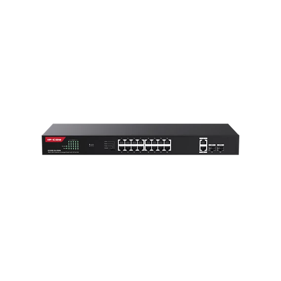 IP-COM Switch PoE - G1120P-16-250W (18x1Gbps; 2x SFP; 16 af/at PoE+ port; 230W, Rackbe szerelhető)