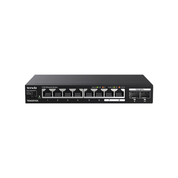 Tenda Switch - TEM2010X (8x 2,5Gbps + 2x 10Gbps SFP)